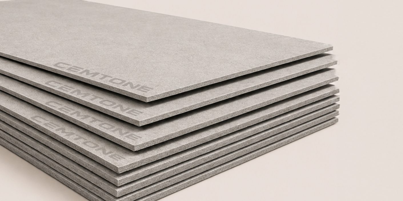 A stack of Cemtone boards, the name embossed along the edge